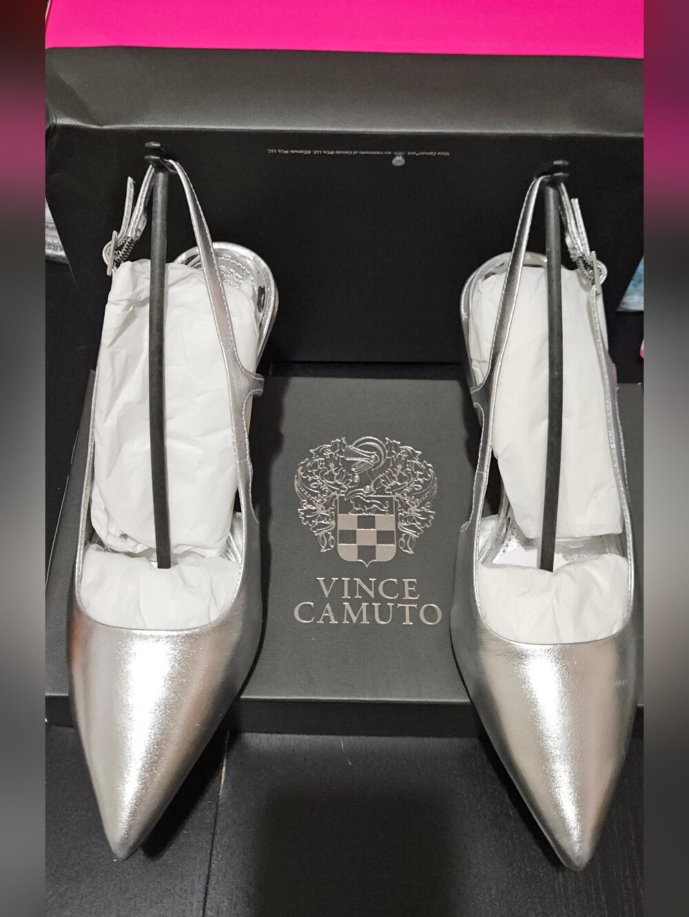 Vince Camuto Sindree Pump Silver Slingback Sz 8 - Picture 13 of 13